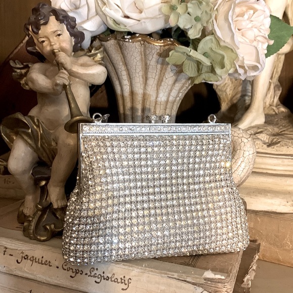 Vintage Handbags - Vintage brilliant crystals small cocktail, evening bag